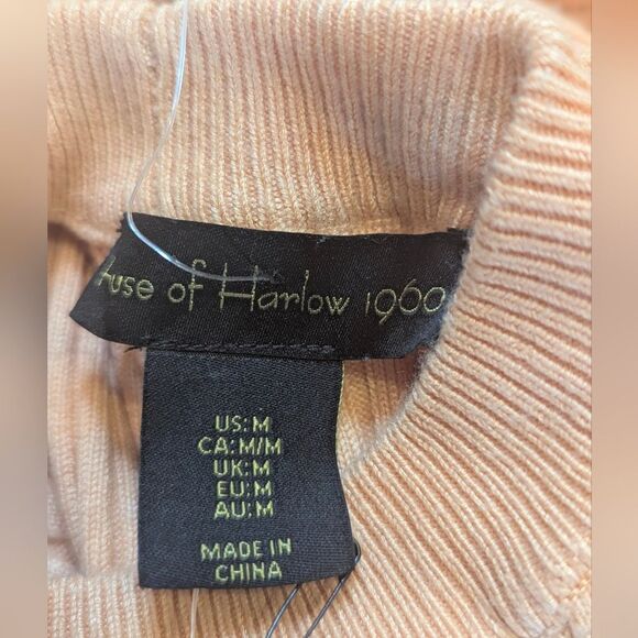 NWT House of Harlow 1960 Midi Short Sleeve Open Back Sweater Dress Sheath M Prom - Picture 4 of 7